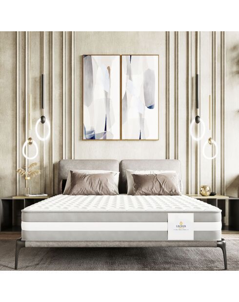 Leon Matratzen+Boxspring-Set grau/weiß - 80x200 cm