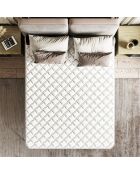 Ensemble Matelas + Sommier Leon gris/blanc - 90x190 cm