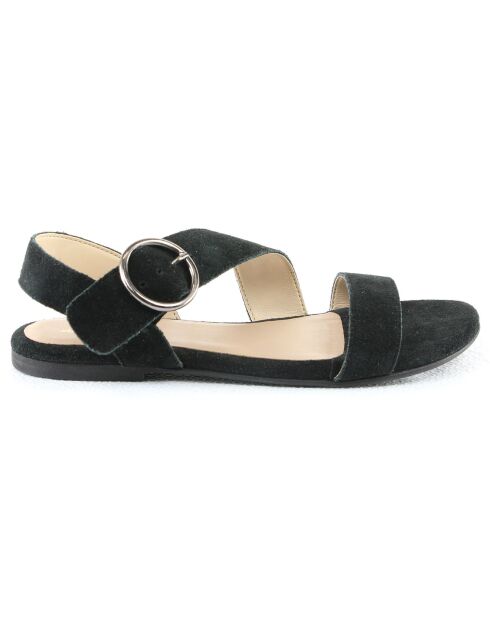 Sandales en Velours de Cuir Sandia noires