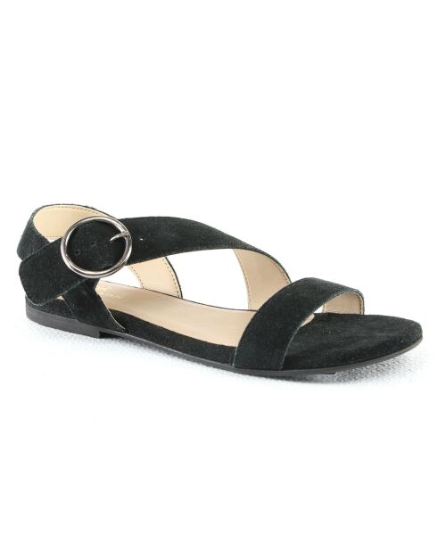 Sandales en Velours de Cuir Sandia noires