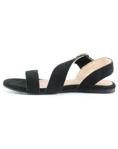 Sandales en Velours de Cuir Sandia noires