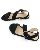 Sandales en Velours de Cuir Sandia noires