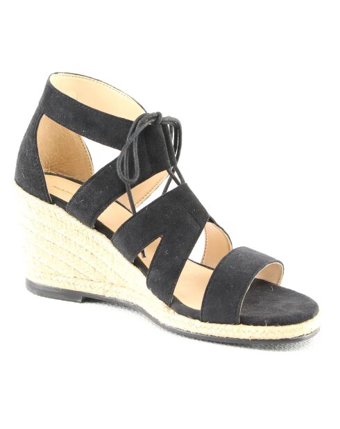 Sephora Keilsandalen aus schwarzem Samtleder - 7,5 cm Absatz