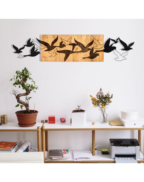 Décoration murale Albatros noir/marron - 111x25 cm