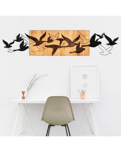 Décoration murale Albatros noir/marron - 111x25 cm