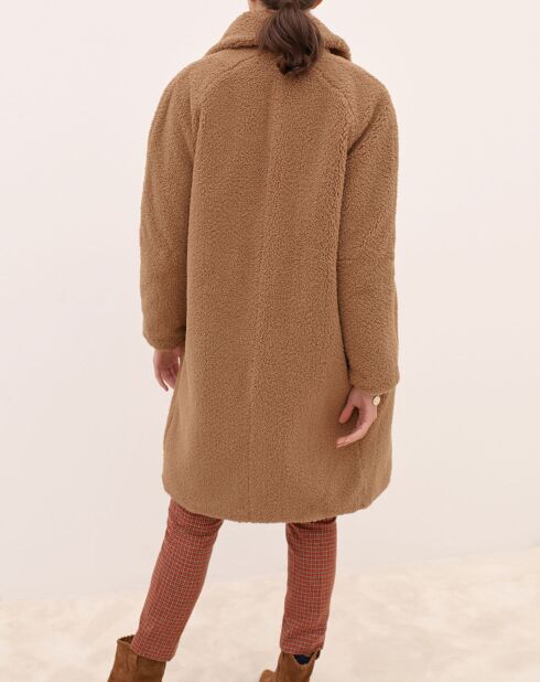 Manteau en Fausse Fourrure Philippe camel