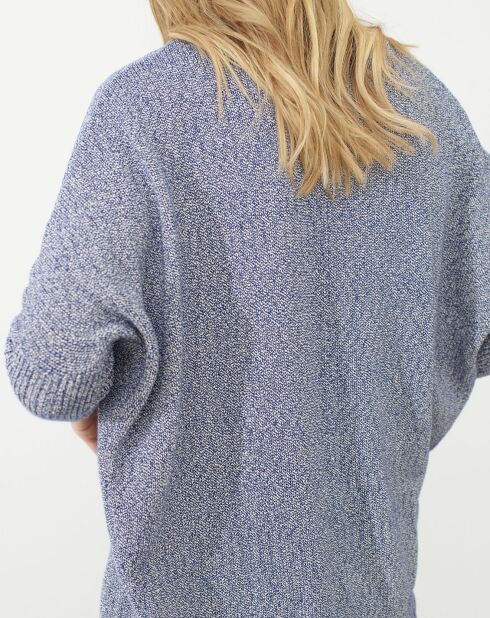 Gilet 100% Coton Bio Sylvie indigo chiné