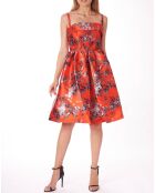 Robe Scarlett imprimée rouge/multicolore