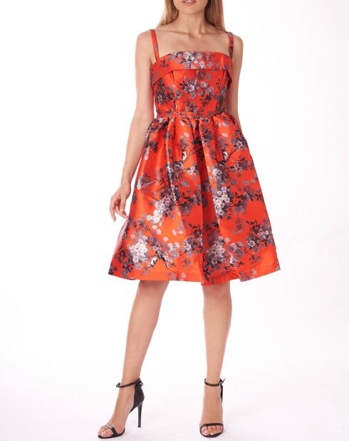 Robe Scarlett imprimée rouge/multicolore