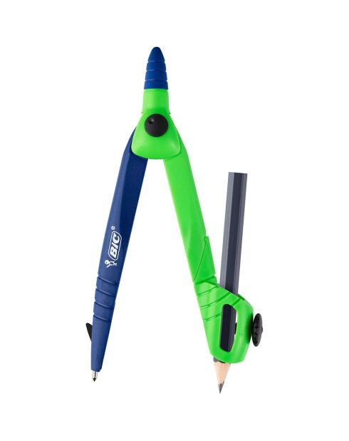 Coffret Compas Primaire coloris aléatoire rouge ou vert