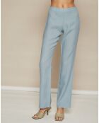 Pantalon        100% Lin Polka bleu