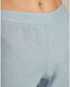 Pantalon        100% Lin Polka bleu