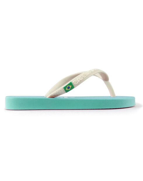 Clasica Combi Brasil watergroen/witte teenslippers