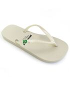 Klassieke teenslippers in parelwit