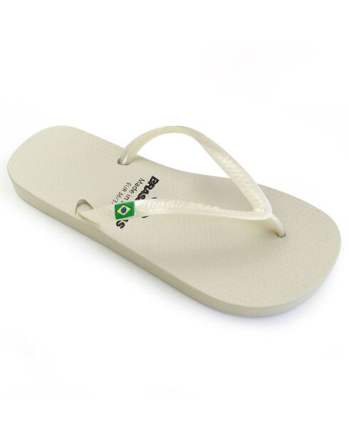 Klassieke teenslippers in parelwit