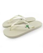 Klassieke teenslippers in parelwit