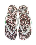 Skin zilver/veelkleurige teenslippers