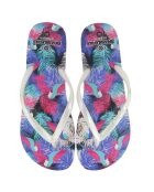 Wit/veelkleurige Guayabo-teenslippers