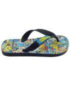 Schwarz/Mehrfarbige Monster Flip Flops