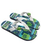 Wit/groene teenslippers voor de motor