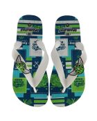 Wit/groene teenslippers voor de motor