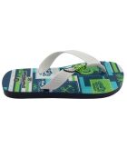 Wit/groene teenslippers voor de motor