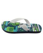 Wit/groene teenslippers voor de motor