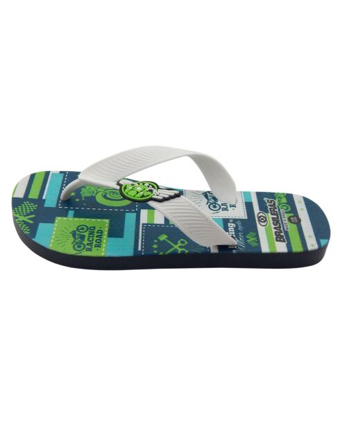 Wit/groene teenslippers voor de motor