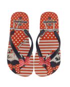 Zwart/rode teenslippers met pin-up