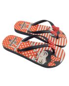Zwart/rode teenslippers met pin-up
