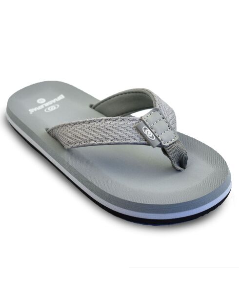 Graue Puff-Flip-Flops