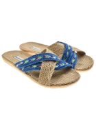 Blaue Pantoletten von Tren Loom