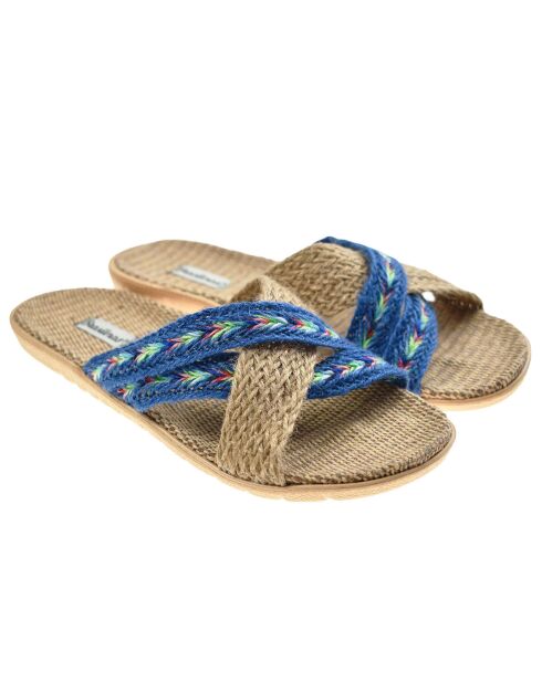 Blaue Pantoletten von Tren Loom