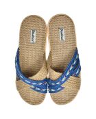 Blaue Pantoletten von Tren Loom