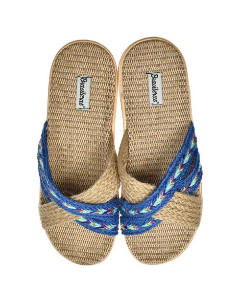 Blaue Pantoletten von Tren Loom