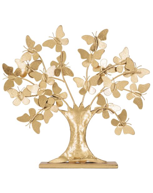 Sculpture Tree glam papillon dorée - 31x30x8 cm