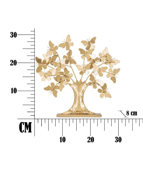Sculpture Tree glam papillon dorée - 31x30x8 cm