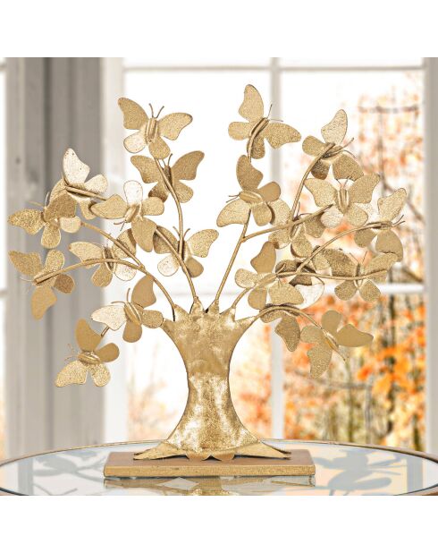 Sculpture Tree glam papillon dorée - 31x30x8 cm