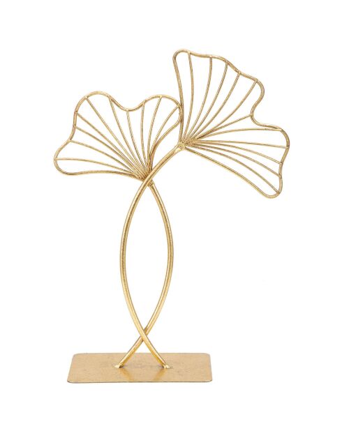 Sculpture Feuille Glam dorée - 35x25x8.5 cm