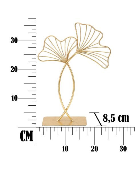 Sculpture Feuille Glam dorée - 35x25x8.5 cm