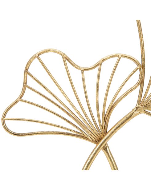 Sculpture Feuille Glam dorée - 35x25x8.5 cm