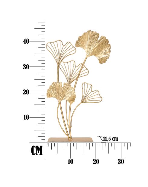 Sculpture Feuille  dorée - 44.5x26x11.5 cm