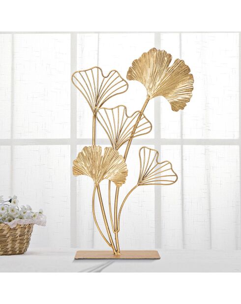 Sculpture Feuille  dorée - 44.5x26x11.5 cm