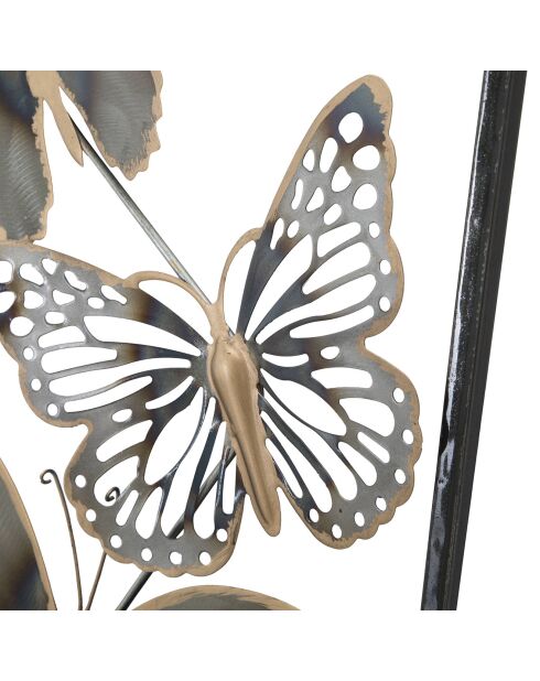 Décoration murale Papillon noir/argenté - 90x31x2.5 cm