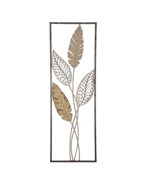 Decoración mural Hoja A oro/plata - 91x30,5x1,9 cm