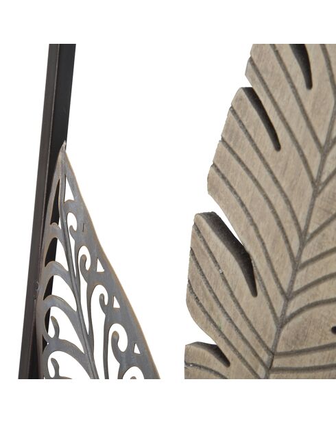 Decoración mural Hoja A oro/plata - 91x30,5x1,9 cm