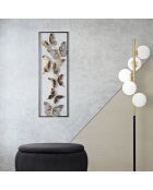 Décoration murale Papillon noir/argenté - 90x31x2.5 cm