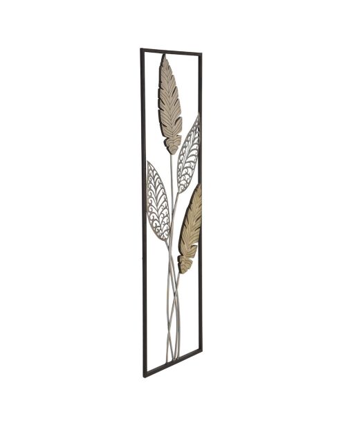 Decoración mural Hoja A oro/plata - 91x30,5x1,9 cm