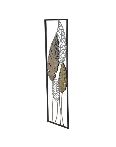 Décoration murale Feuille B doré/argenté - 99.5x30.5x2.5 cm