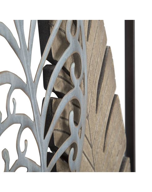Décoration murale Feuille B doré/argenté - 99.5x30.5x2.5 cm